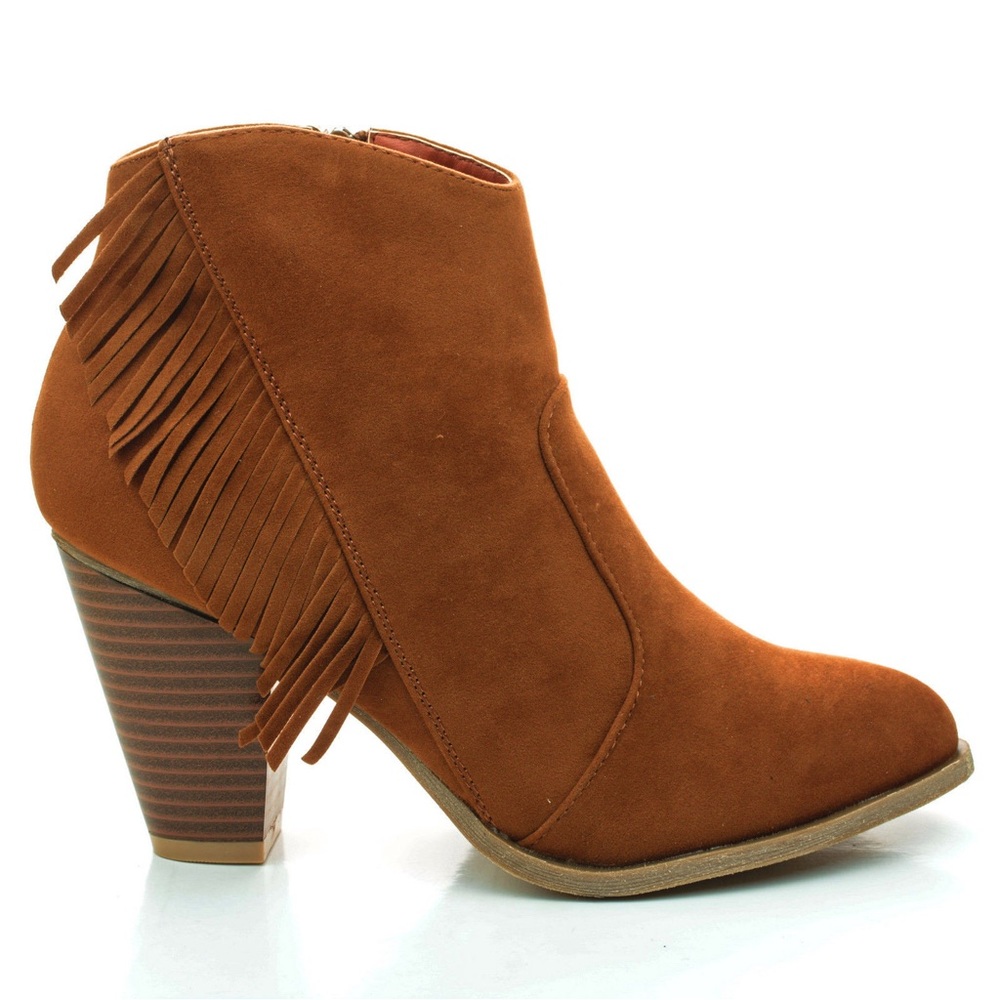 Size 7 Like New Booties with Fringe by BAMBOO